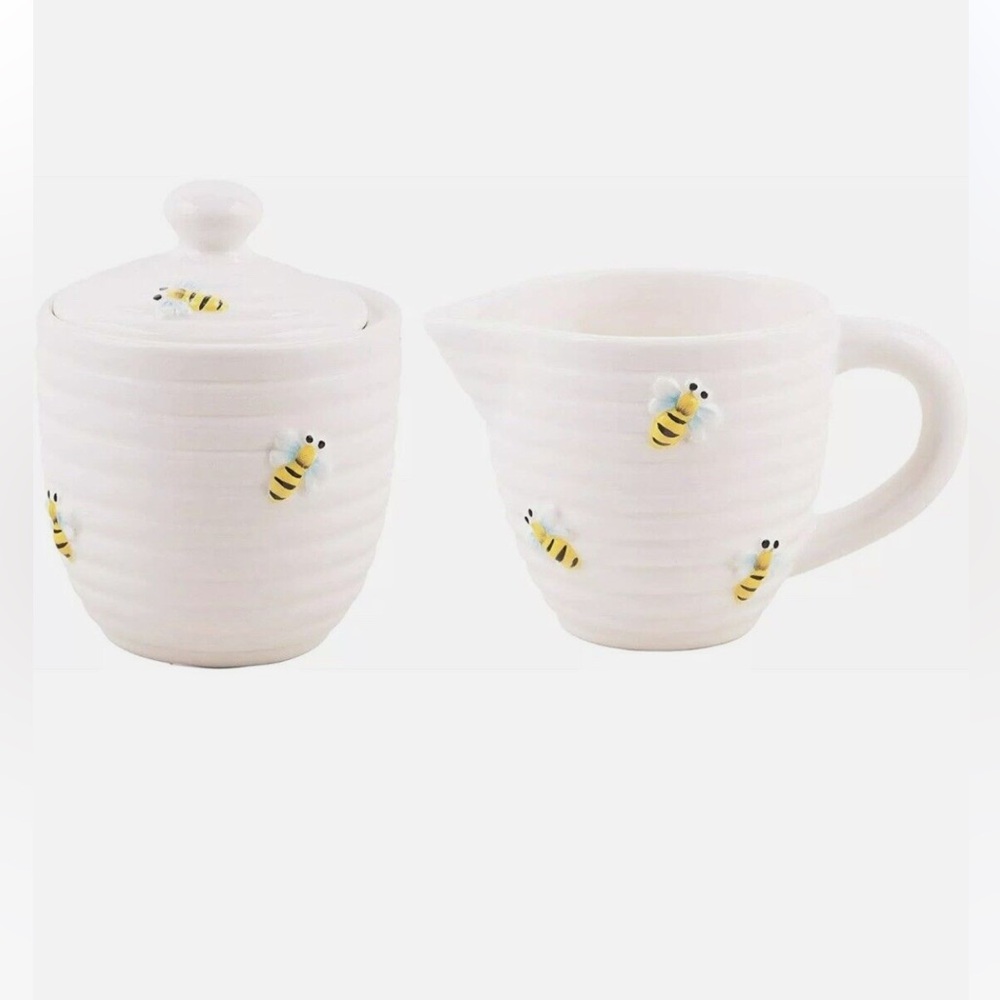Home Essentials Bumble Bee Ceramic Sugar and Creamer Set